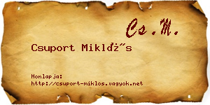Csuport Miklós névjegykártya