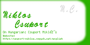 miklos csuport business card